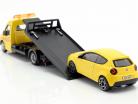 Alfa Romeo Mito con transporter Flatbed giallo 1:43 Bburago