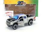 Ford F-150 SVT Raptor bygget i 2011 sølvgrå / blå 1:24 Jada Toys