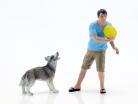 Hombre con perro figura conjunto 1:18 American Diorama