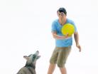 Hombre con perro figura conjunto 1:18 American Diorama