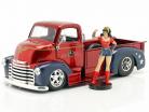 Chevy Coe Pick-Up 1952 com figura Wonder Woman DC Comics 1:24 Jada Toys