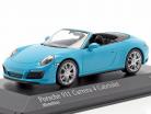 Porsche 911 (991 II) Carrera 4S cabriolé ano de construção 2016 miami azul 1:43 Minichamps