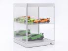 Showcase with LED lighting, mirror and turntable for scale 1:18 silver Triple9