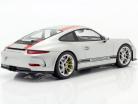 Porsche 911 R year 2016 silver with red stripes 1:12 Minichamps