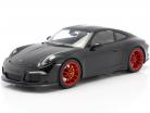 Porsche 911 R Byggeår 2016 sort med rød fælge 1:12 Minichamps