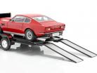 Cuatro Rueda abrir Coche Remolque negro / cromo 1:18 Autoworld