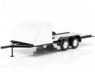 Cuatro Rueda abrir Coche Remolque negro / cromo 1:18 Autoworld