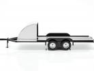 Cuatro Rueda abrir Coche Remolque negro / cromo 1:18 Autoworld