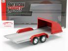 Auto-Anhänger rot / silbergrau 1:18 Autoworld