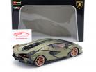 Lamborghini Sian FKP 37 Bouwjaar 2020 mat olijfgroen 1:18 Bburago