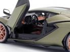 Lamborghini Sian FKP 37 Byggeår 2020 måtte oliven grøn 1:18 Bburago