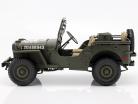 Jeep Willys MB mit Anhänger und M3 Panzerabwehrgeschütz 1943 oliv 1:8 Premium X