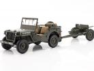 Jeep Willys MB com Reboque e M3 Arma anti-tanque 1943 Oliva 1:8 Premium X