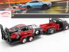 3-Car Set Ford F1 Pick-Up Com Reboque e Ford Mustang 1:24 Maisto