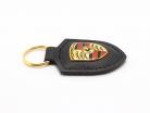 レザーキーチェーン Porsche バッジ 黒