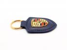 Кожаный брелок Porsche Значок темно-синий