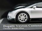 Bugatti Veyron Centenaire постройки 2009 хром / хром зеленый / зеленый 1:43 Minichamps