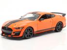 Ford Mustang Shelby GT500 year 2020 orange with black stripes 1:18 Maisto