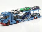 Set Scania V8 730S with Lohr Car transporter Mosolf 1:18 NZG