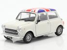 Mini Cooper 1300 Avec Drapeau britannique sur les haut, toit crème 1:24 Welly