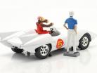 Speed Racer Mach 5 Avec personnages Série d&#39;animation télévisée (1966-68) blanc 1:18 AutoWorld