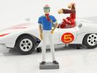 Speed Racer Mach 5 Avec personnages Série d&#39;animation télévisée (1966-68) blanc 1:18 AutoWorld