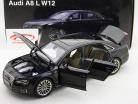 Audi A8 L W12 År 2010 jet sort / sort nat 1:18 Kyosho