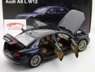 Audi A8 L W12 Jaar 2010 jet zwart / zwart nacht 1:18 Kyosho