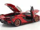 Lamborghini Sian FKP 37 Año de construcción 2019 rojo / negro 1:18 Bburago