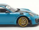 Porsche 911 (991 II) GT2 RS Weissach Package 2018 miami blu / d'oro cerchi 1:18 Minichamps