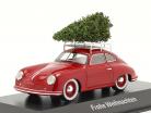 Porsche 356 rood met kerstboom 1:43 Spark