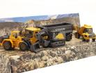 4-car Construction set Volvo yellow / grey 1:64 Majorette
