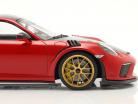 Porsche 911 (991 II) GT3 RS Weissach Package 2019 guards red / golden rims 1:18 Minichamps