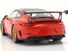 Porsche 911 (991 II) GT3 RS Weissach Package 2019 lava orange / goldene Felgen 1:18 Minichamps