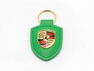 Leder-Schlüsselanhänger Porsche Wappen python grün