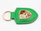 Leder-Schlüsselanhänger Porsche Wappen python grün