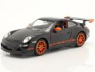 Porsche 911 (997) GT3 RS År 2007 sort / appelsin 1:24 Welly