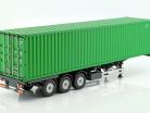 Set semi trailer Europa Med 40 FT Beholder grøn 1:18 NZG