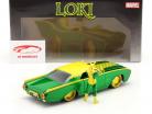 Ford Thunderbird 1963 Con Marvel figura Loki verde / amarillo 1:24 Jada Toys