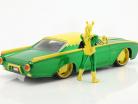 Ford Thunderbird 1963 Con Marvel figura Loki verde / amarillo 1:24 Jada Toys
