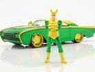 Ford Thunderbird 1963 С Marvel фигура Loki зеленый / желтый 1:24 Jada Toys