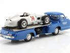 Set: Mercedes-Benz racing transporter blue Wonder with Mercedes-Benz W196 #14 1:18 WERK83