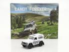 Set: Книга Landy forever & Land Rover Defender Белый / черный 1:38 Welly