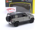 Land Rover Defender 110 Byggeår 2022 sølvgrå metallisk 1:24 Bburago