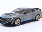 Shelby Mustang GT500 KR year 2022 silver grey metallic / blue 1:18 Solido