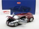 Bugatti Veyron Centenaire Л'Эдишн постройки 2009 хром-красный / красный 1:18 Minichamps