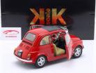 Fiat 500 F Custom med aftagelig Tag Byggeår 1968 rød 1:12 KK-Scale