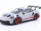 Porsche 911 (992) GT3 RS year 2022 ice gray metallic / pyro red 1:18 Spark