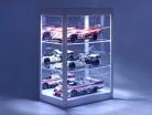 Single showcase with LED lighting and Mirror for scale 1:18, 1:24, 1:43 white Triple9