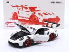 Porsche 911 (992) GT3 RS Byggeår 2022 hvid / Rød fælge 1:18 Minichamps